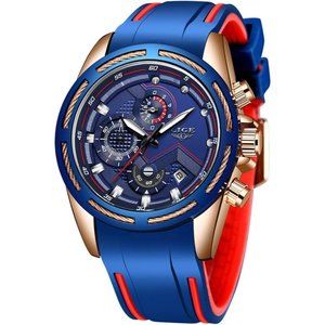 Men's Watch Waterproof Fashion Silicone Chronograph Luxury Analog Wristwatch
